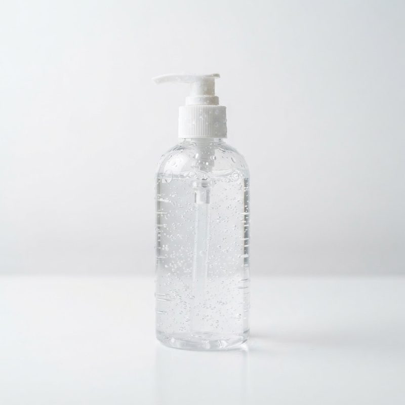 Clear hand sanitizer gel pump bottle